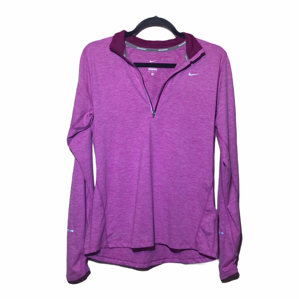 Nike pink running half zip long sleeve pullover